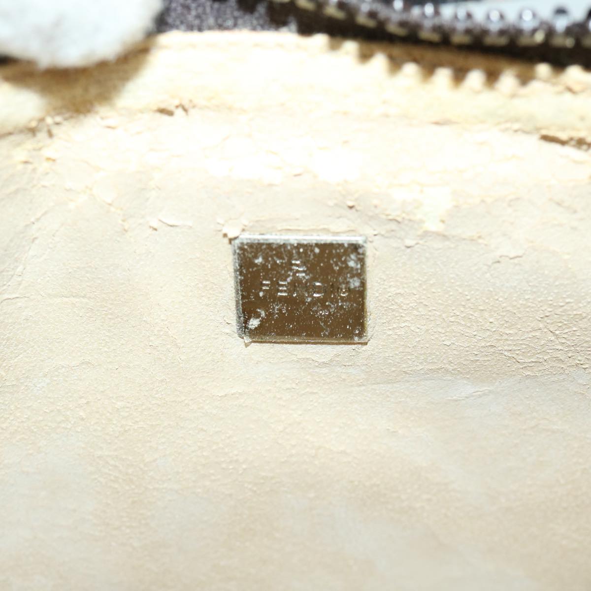 FENDI Zucca Canvas Hand Bag Black Brownyk10821