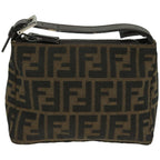 FENDI Zucca Canvas Hand Bag Black Brownyk10821