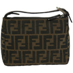 FENDI Zucca Canvas Hand Bag Black Brownyk10821