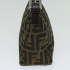 FENDI Zucca Canvas Hand Bag Black Brownyk10821