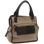 Chloe Harley Hand Bag Canvas Leather Beige 01 10 51 6008 yk10852