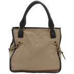Chloe Harley Hand Bag Canvas Leather Beige 01 10 51 6008 yk10852