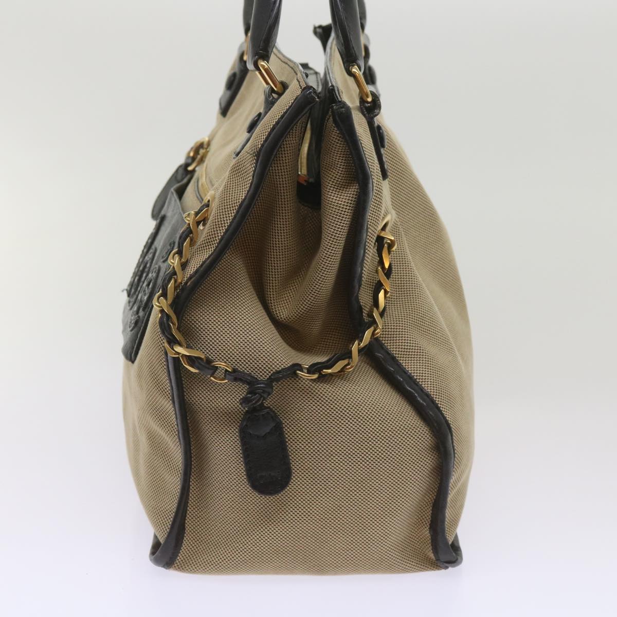 Chloe Harley Hand Bag Canvas Leather Beige 01 10 51 6008 yk10852