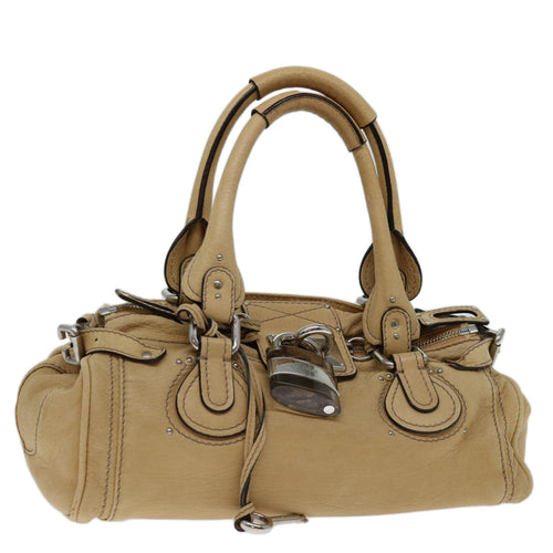 Chloe Paddington Shoulder Bag Leather Beige yk10879