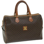 CELINE Macadam Canvas Boston Bag PVC Brown 10887