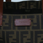 FENDI Zucca Canvas Tote Bag Black Brownyk10891