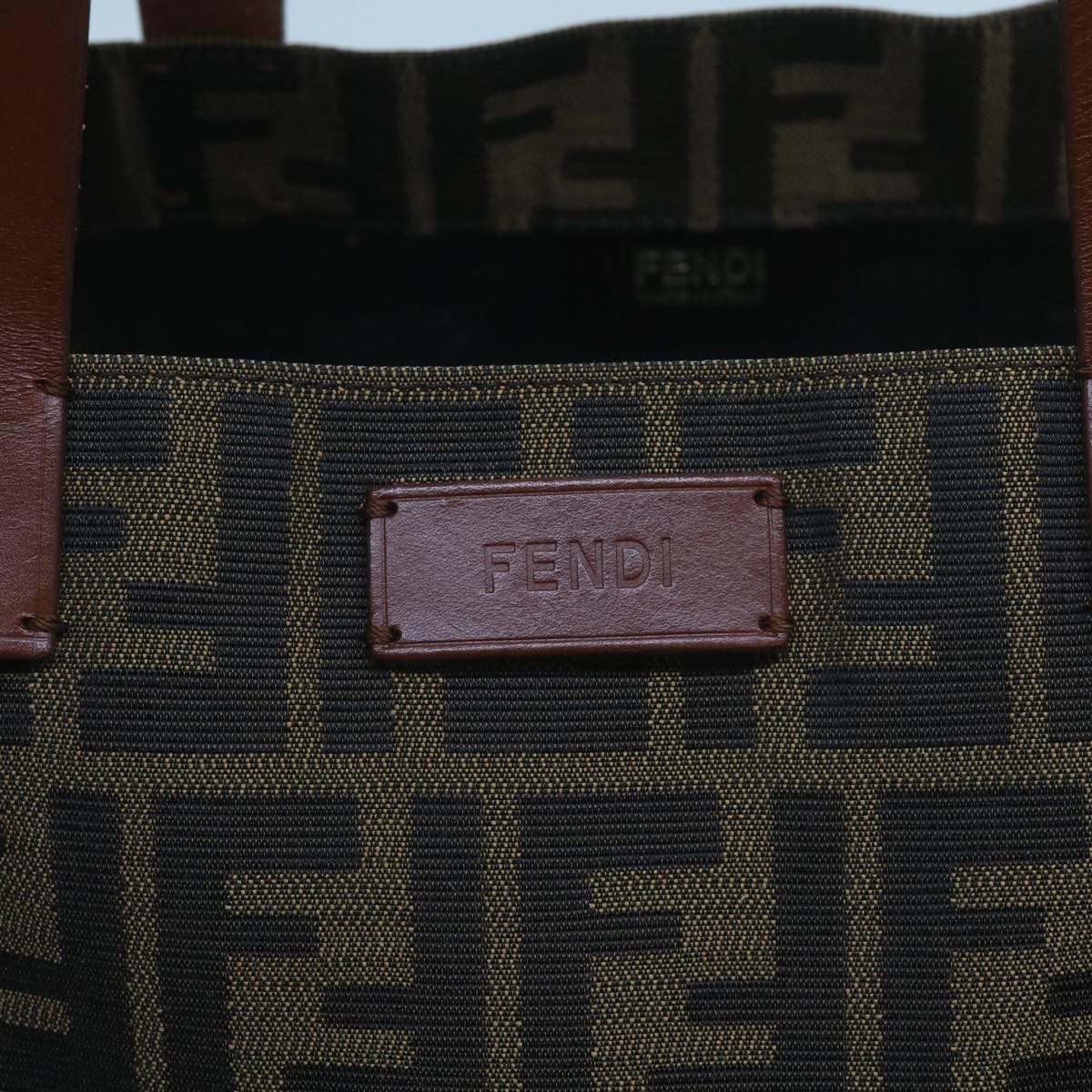 FENDI Zucca Canvas Tote Bag Black Brownyk10891