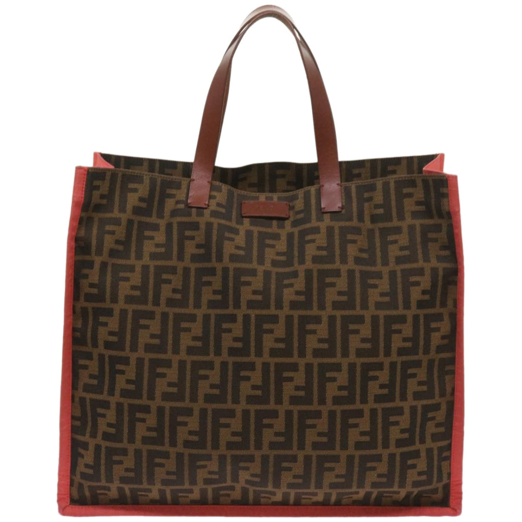 FENDI Zucca Canvas Tote Bag Black Brownyk10891