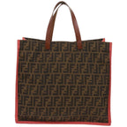 FENDI Zucca Canvas Tote Bag Black Brownyk10891