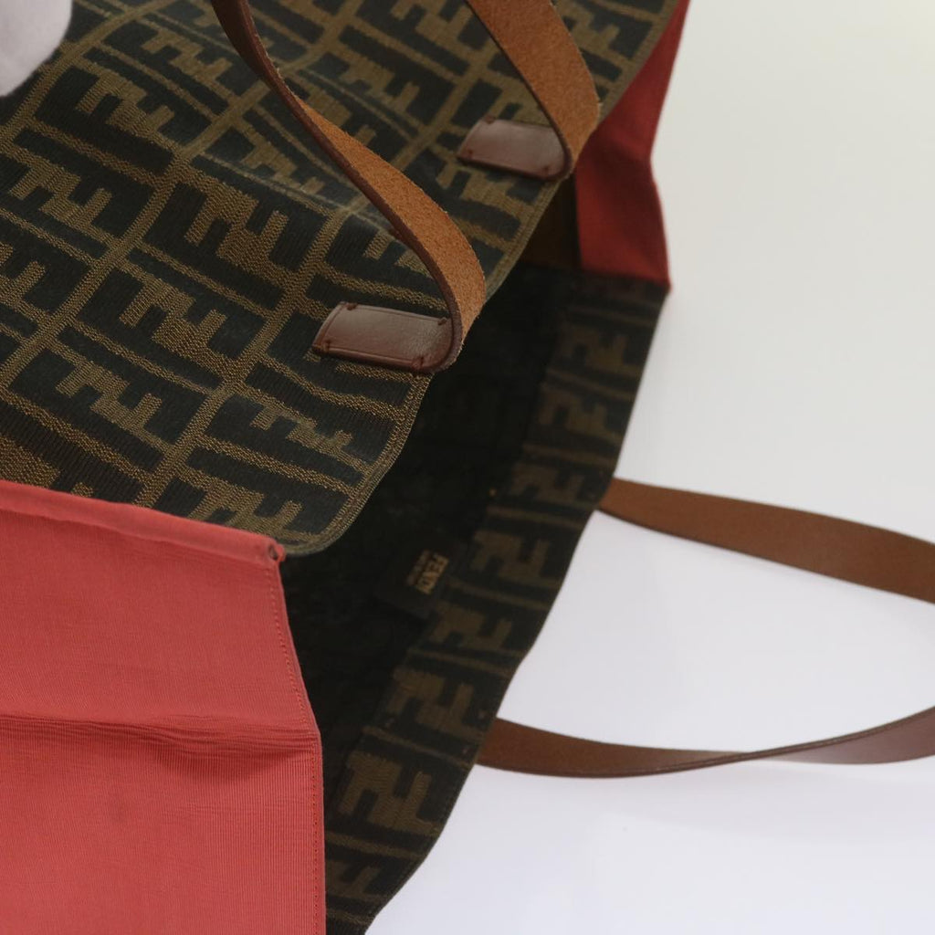 FENDI Zucca Canvas Tote Bag Black Brownyk10891