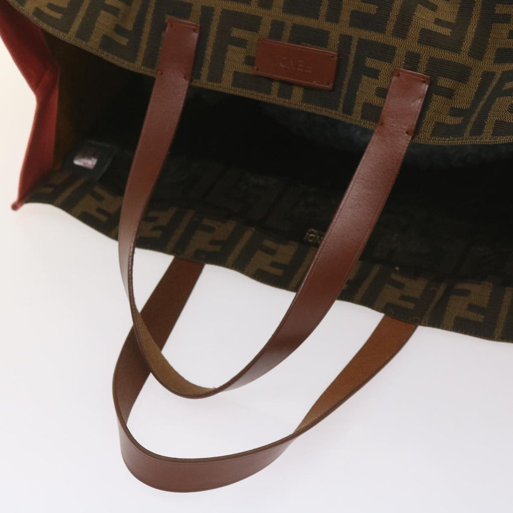 FENDI Zucca Canvas Tote Bag Black Brownyk10891