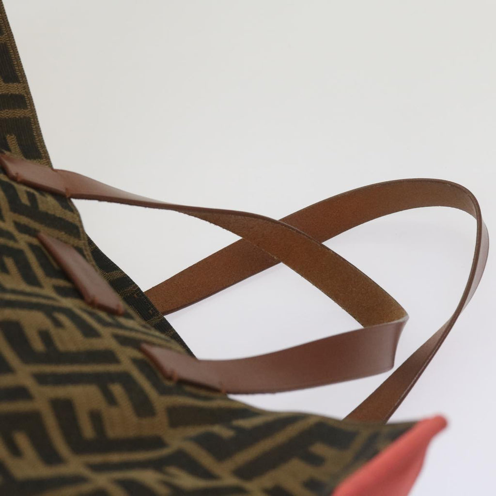 FENDI Zucca Canvas Tote Bag Black Brownyk10891