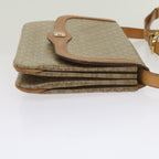 CELINE Macadam Canvas Shoulder Bag Beige 10893