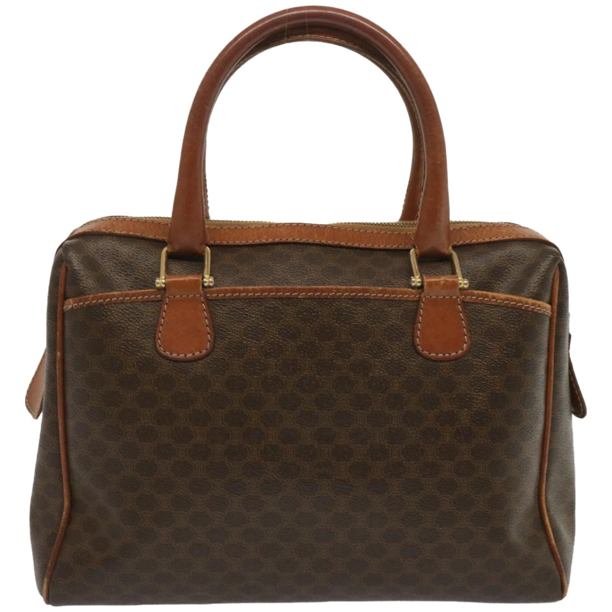 CELINE Macadam Canvas Hand Bag PVC Brown 10896