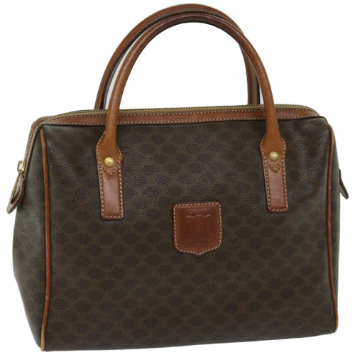 CELINE Macadam Canvas Hand Bag PVC Brown 10901