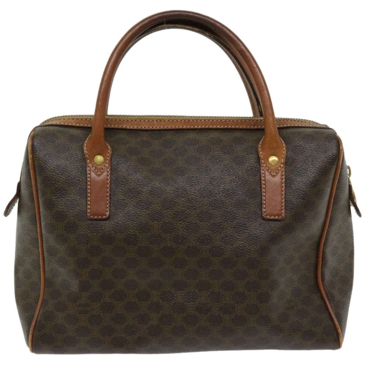 CELINE Macadam Canvas Hand Bag PVC Brown 10901