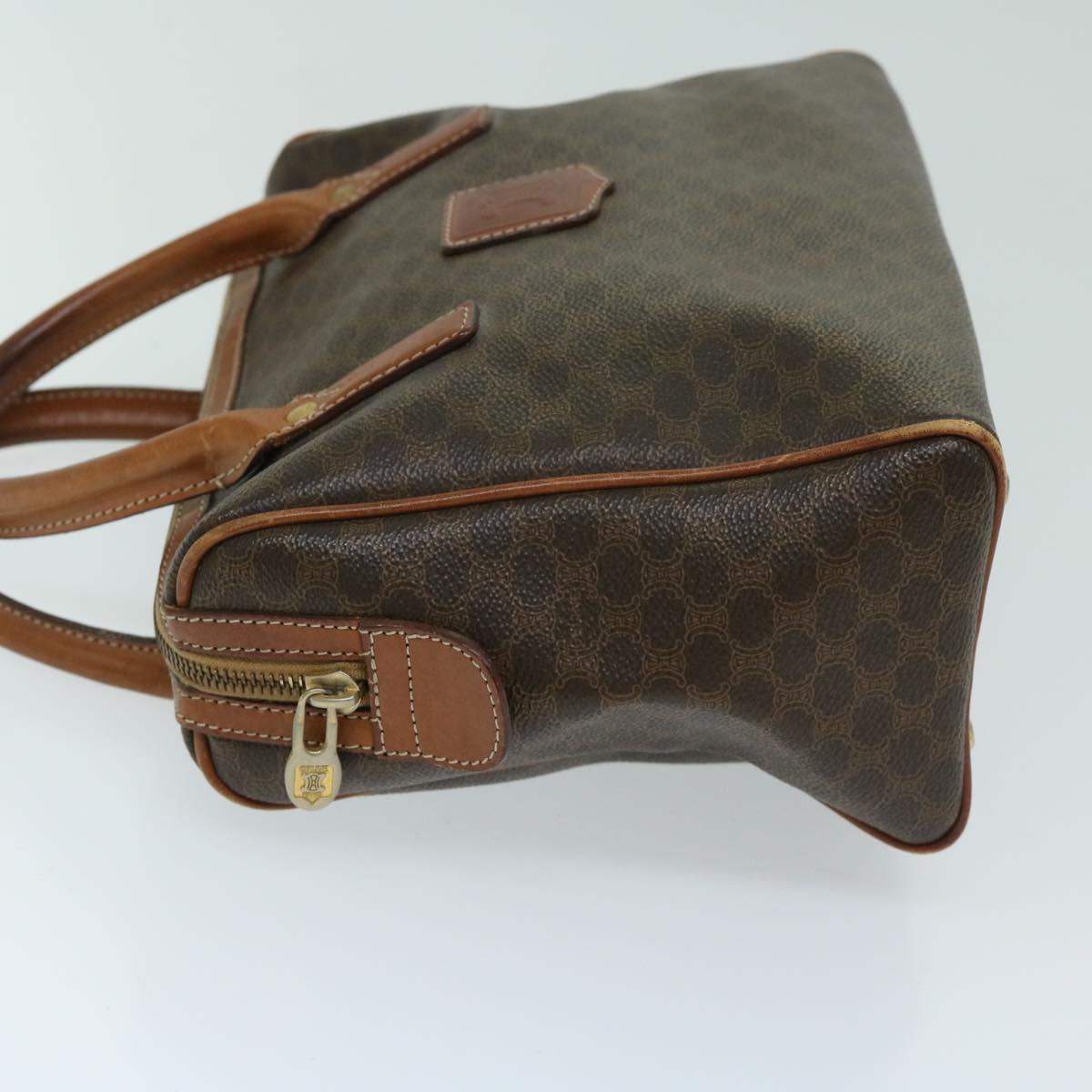 CELINE Macadam Canvas Hand Bag PVC Brown 10901