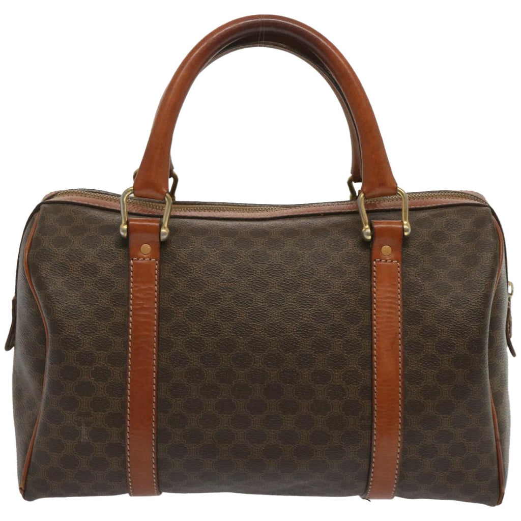 CELINE Macadam Canvas Hand Bag PVC Brown Auth yk10911