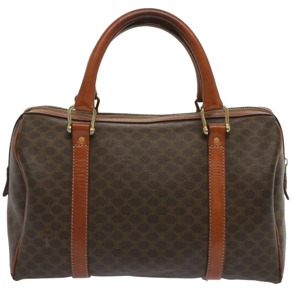 CELINE Macadam Canvas Hand Bag PVC Brown Auth yk10911