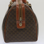 CELINE Macadam Canvas Hand Bag PVC Brown Auth yk10911