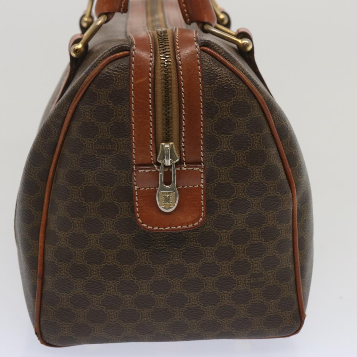 CELINE Macadam Canvas Hand Bag PVC Brown Auth yk10911