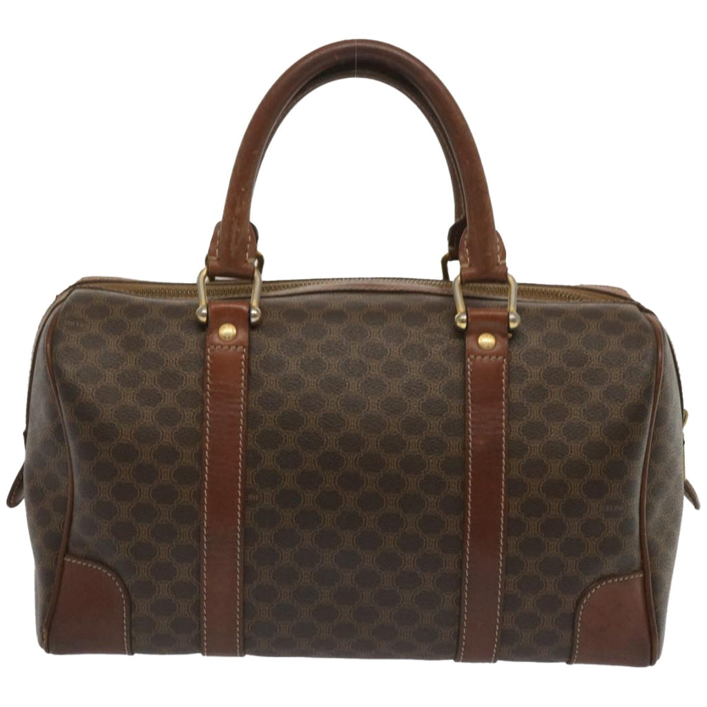 CELINE Macadam Canvas Hand Bag PVC Brown Auth yk10913