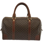 CELINE Macadam Canvas Hand Bag PVC Brown Auth yk10913