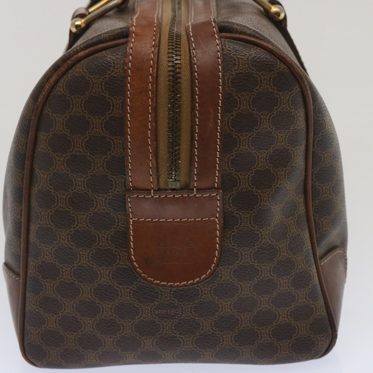 CELINE Macadam Canvas Hand Bag PVC Brown Auth yk10913