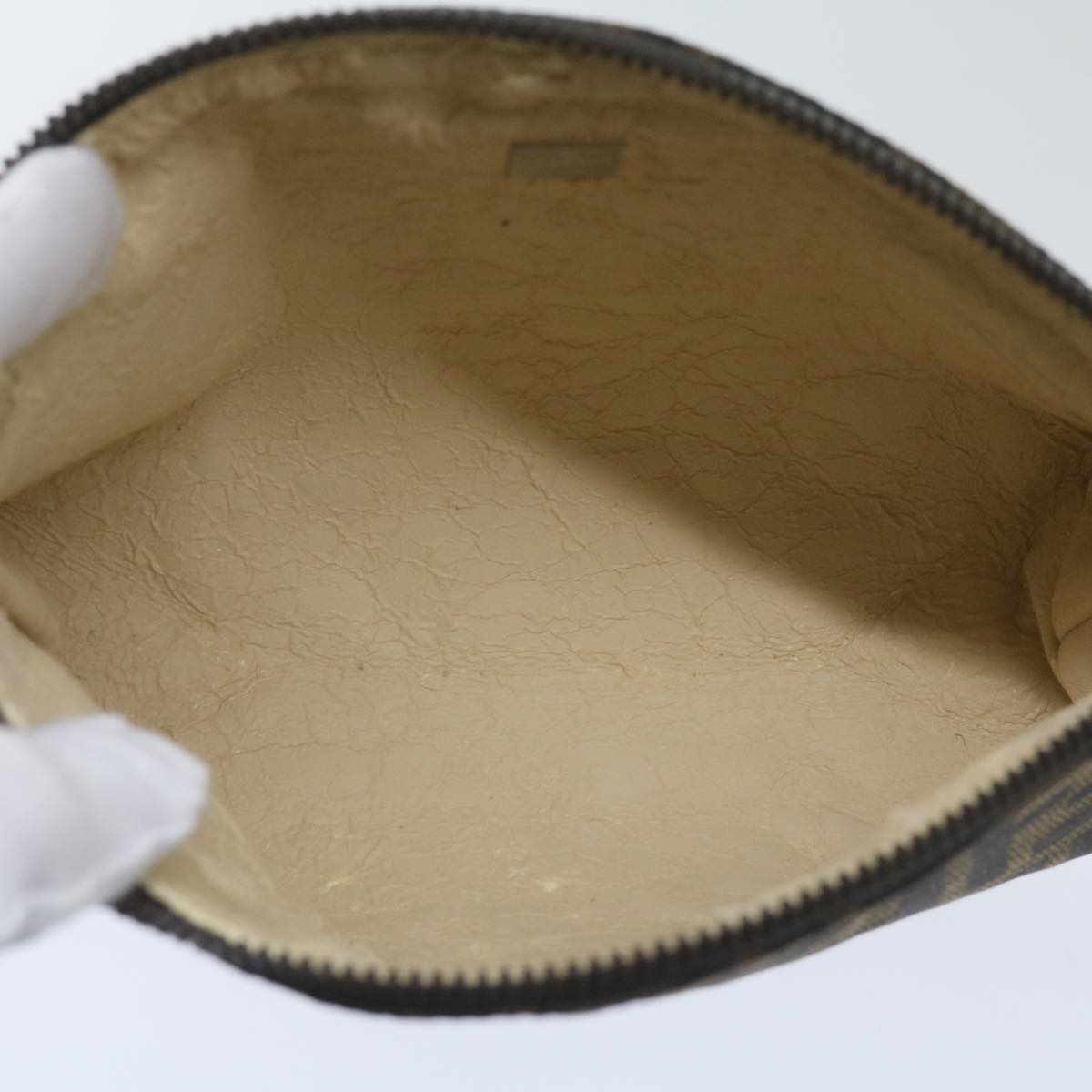 FENDI Zucca Canvas Pouch Brown Blackyk10915