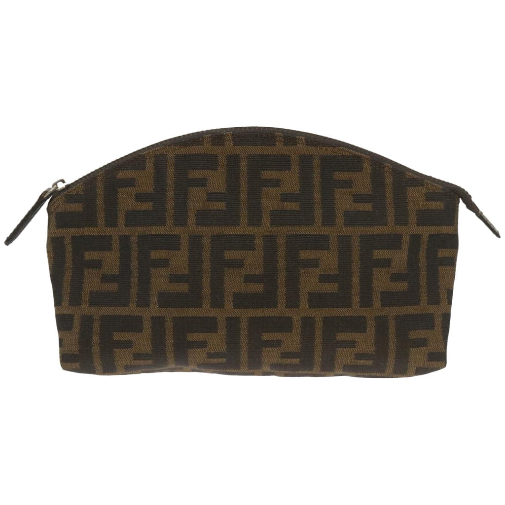 FENDI Zucca Canvas Pouch Brown Blackyk10915