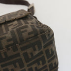 FENDI Zucca Canvas Mamma Baguette Shoulder Bag Black Brownyk10917