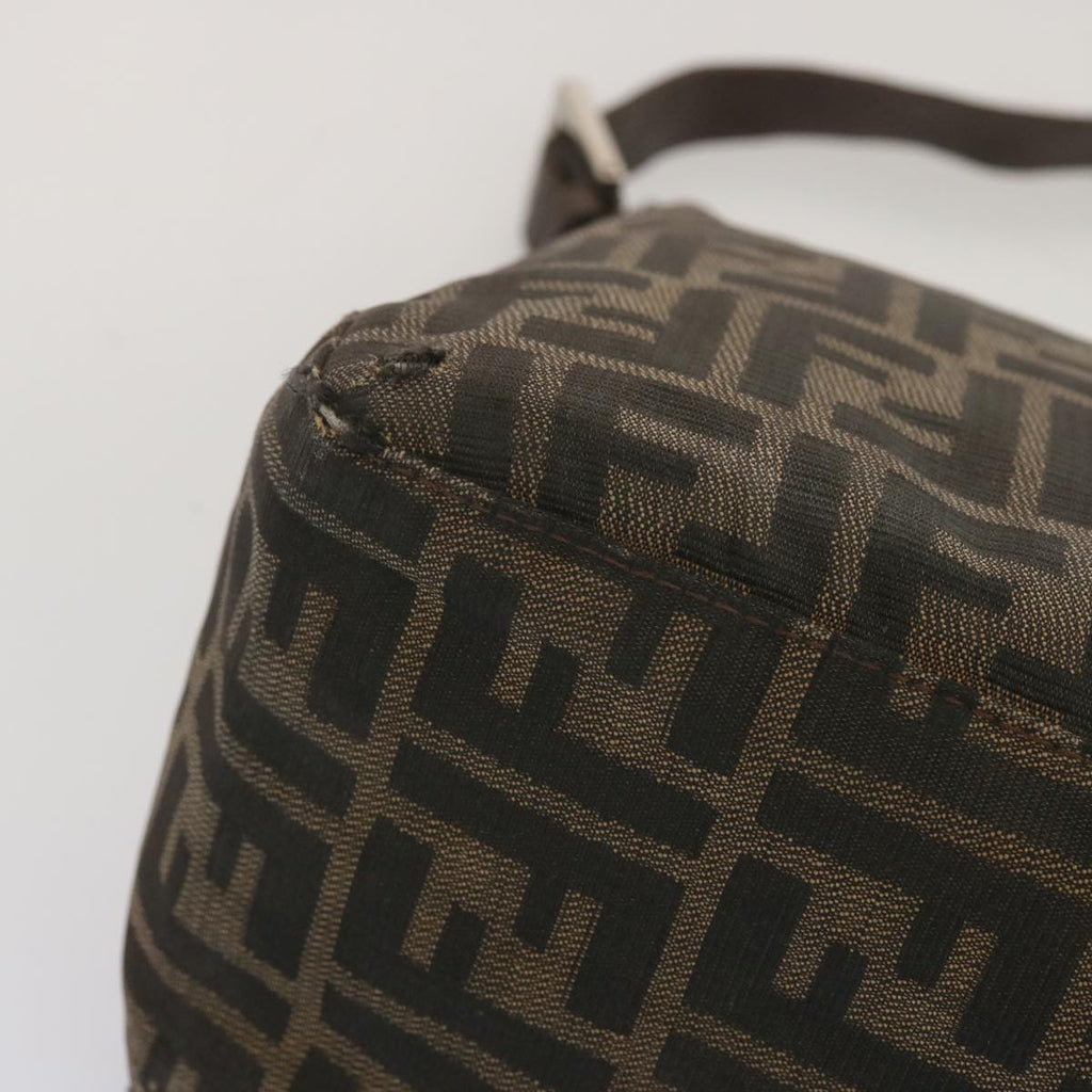 FENDI Zucca Canvas Mamma Baguette Shoulder Bag Black Brownyk10917