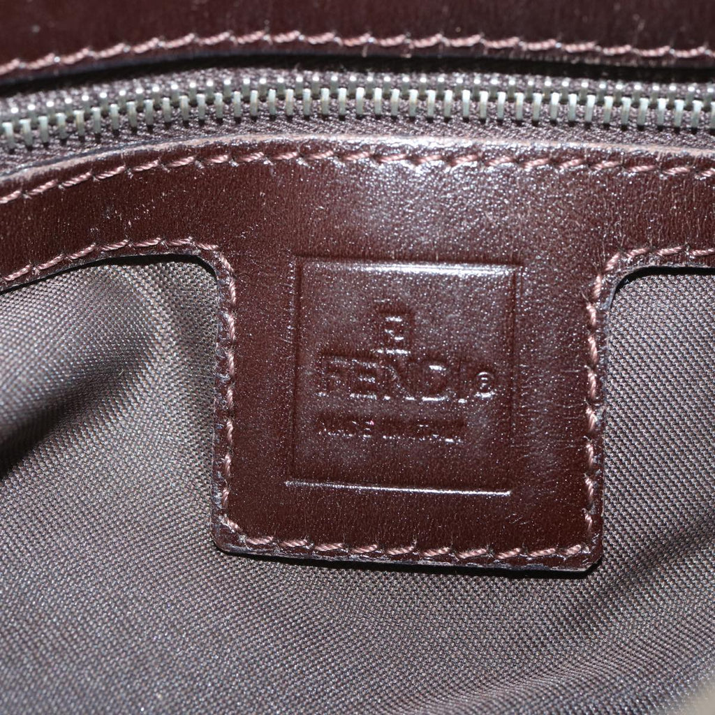 FENDI Zucca Canvas Mamma Baguette Shoulder Bag Black Brownyk10917