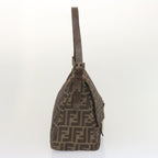 FENDI Zucca Canvas Mamma Baguette Shoulder Bag Black Brownyk10917