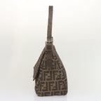 FENDI Zucca Canvas Mamma Baguette Shoulder Bag Black Brownyk10917