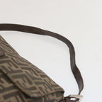 FENDI Zucca Canvas Mamma Baguette Shoulder Bag Black Brownyk10917
