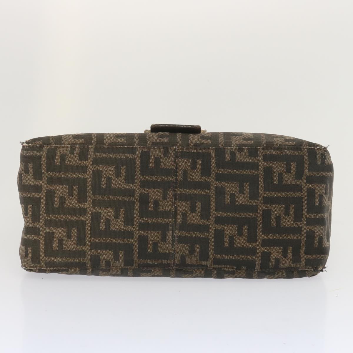 FENDI Zucca Canvas Mamma Baguette Shoulder Bag Black Brownyk10917
