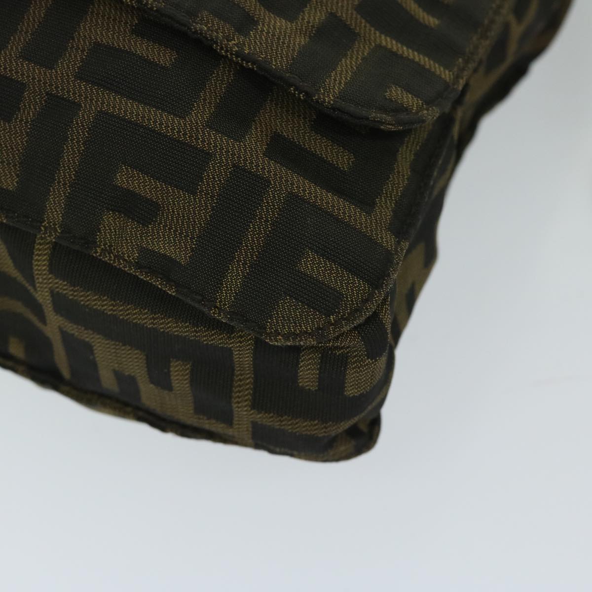 FENDI Zucca Canvas Shoulder Bag Black Brownyk10938