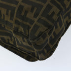 FENDI Zucca Canvas Shoulder Bag Black Brownyk10938