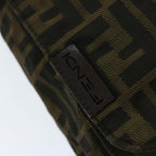 FENDI Zucca Canvas Shoulder Bag Black Brownyk10938