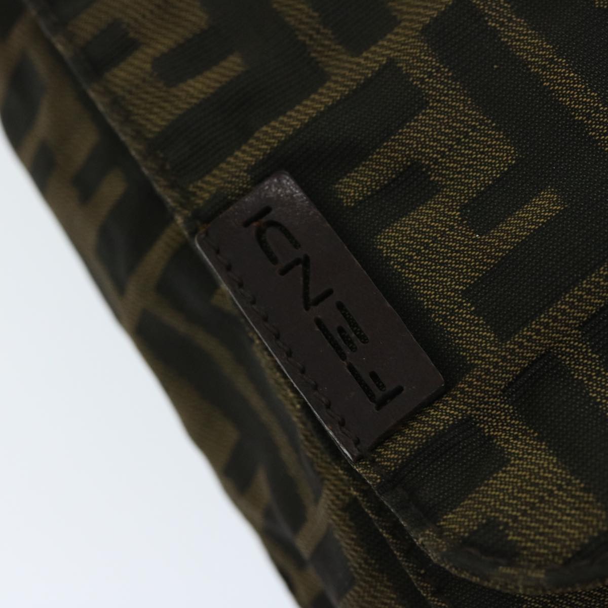 FENDI Zucca Canvas Shoulder Bag Black Brownyk10938