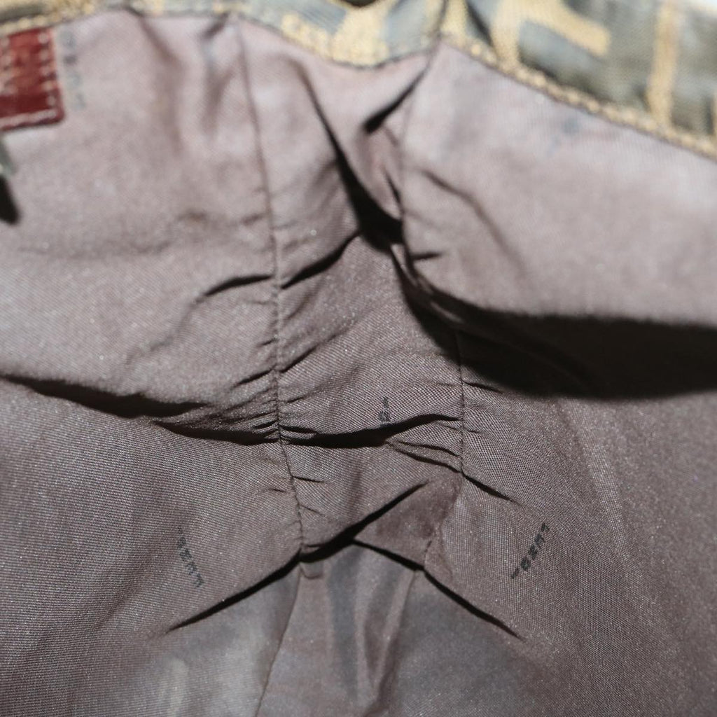 FENDI Zucca Canvas Shoulder Bag Black Brownyk10938