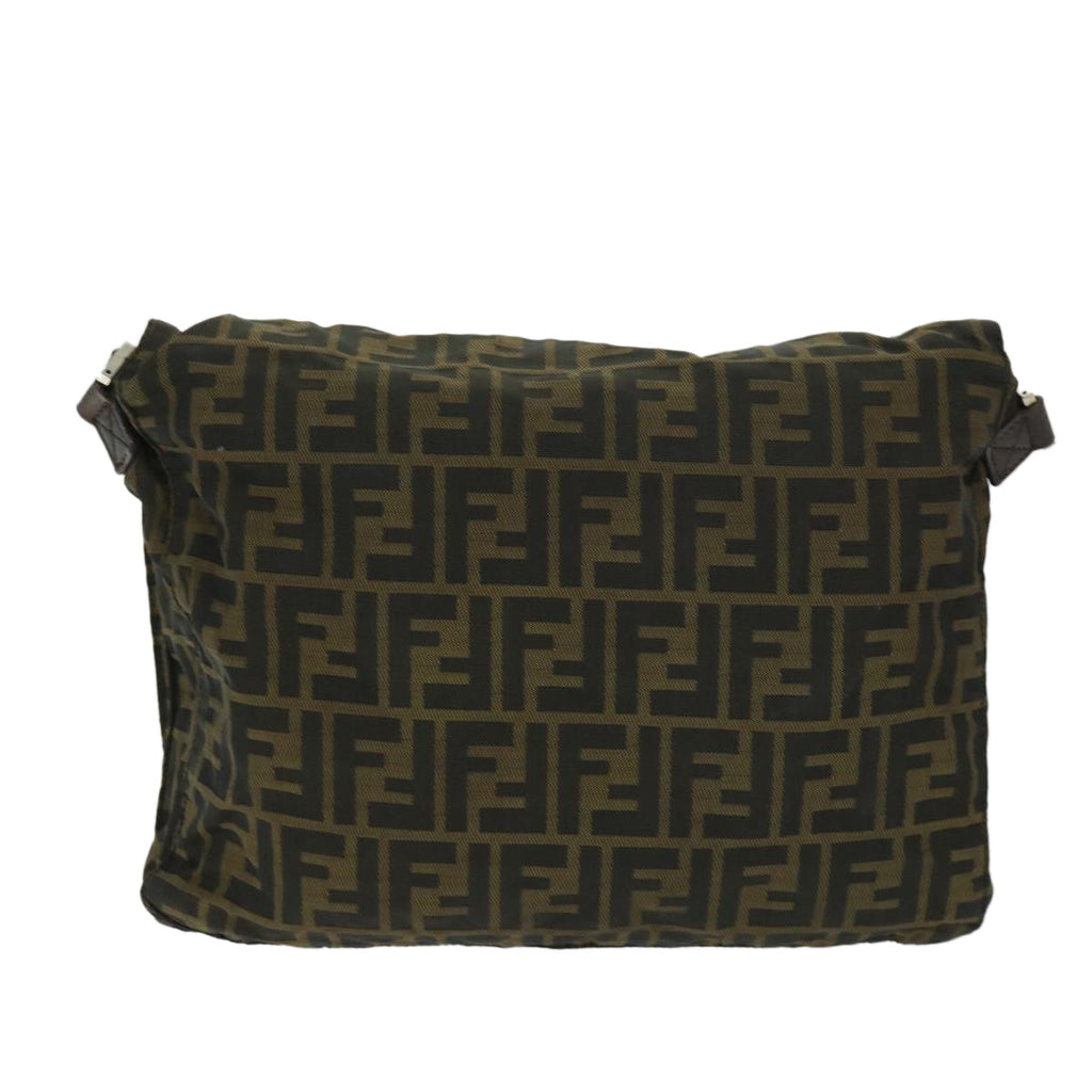FENDI Zucca Canvas Shoulder Bag Black Brownyk10938