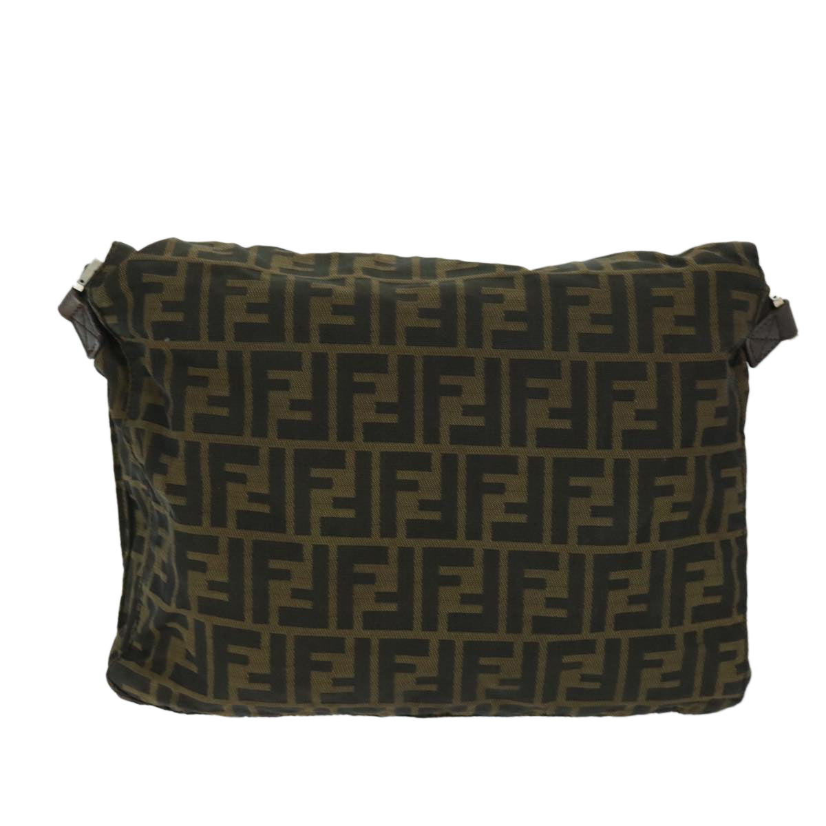 FENDI Zucca Canvas Shoulder Bag Black Brownyk10938