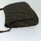 FENDI Zucca Canvas Shoulder Bag Black Brownyk10938
