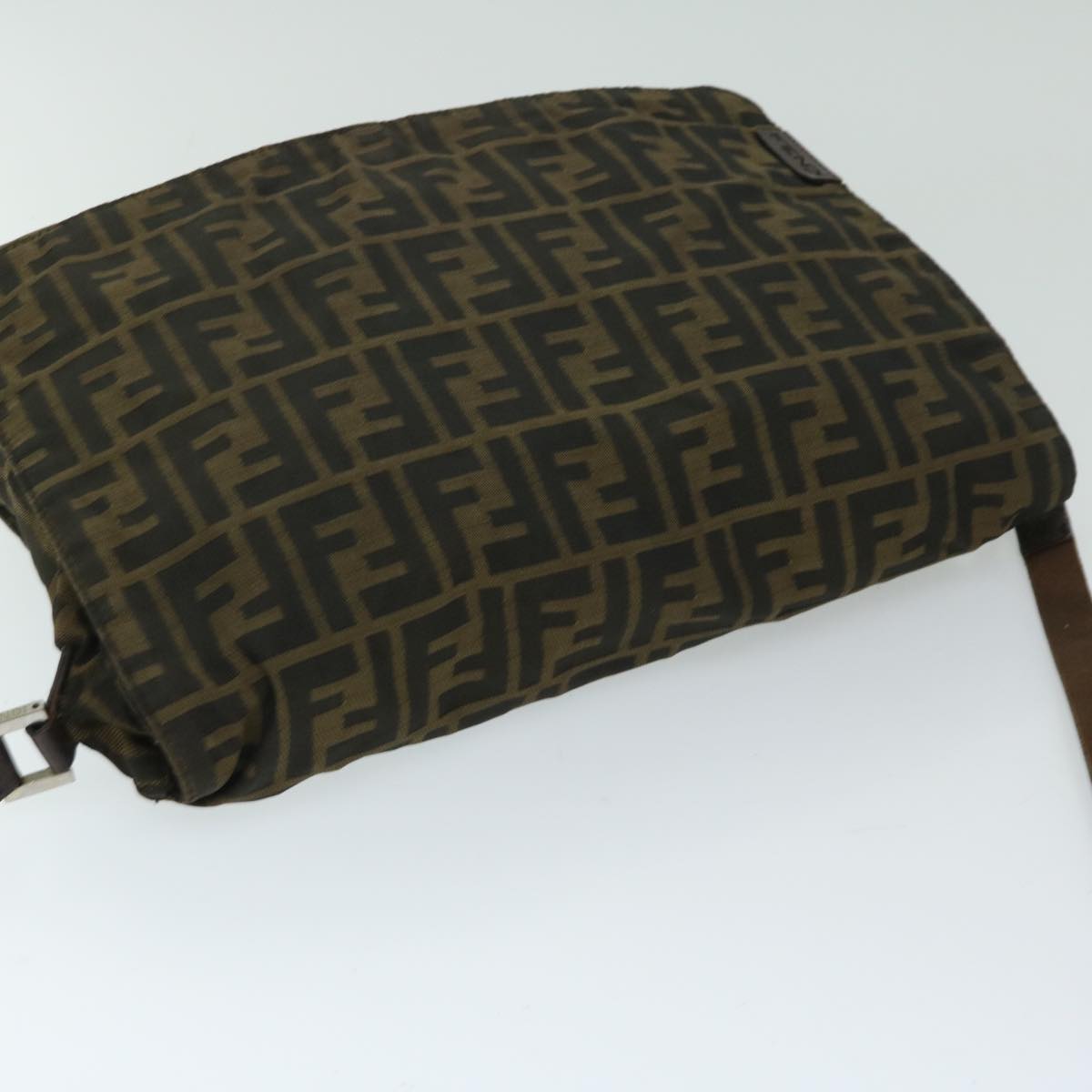 FENDI Zucca Canvas Shoulder Bag Black Brownyk10938