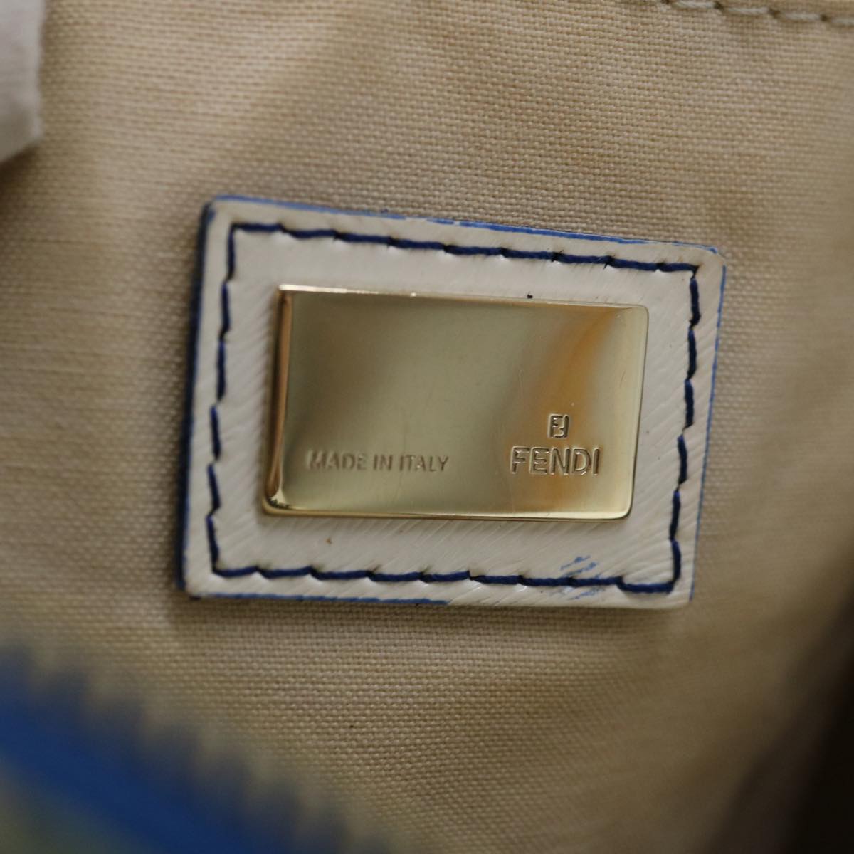 FENDI Mini Boston Bag Canvas Blueyk10944