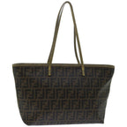 FENDI Zucca Canvas Tote Bag Black Brownyk10957