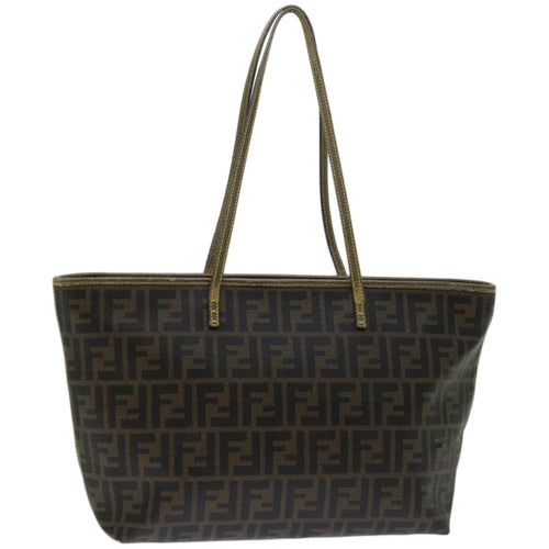FENDI Zucca Canvas Tote Bag Black Brownyk10957