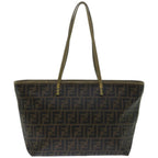 FENDI Zucca Canvas Tote Bag Black Brownyk10957